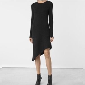 Allsaints merino wool asymmetrical dress
